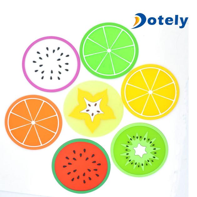Silicone Coasters Pot Holders Dish Mats Colorful Fruit Slices