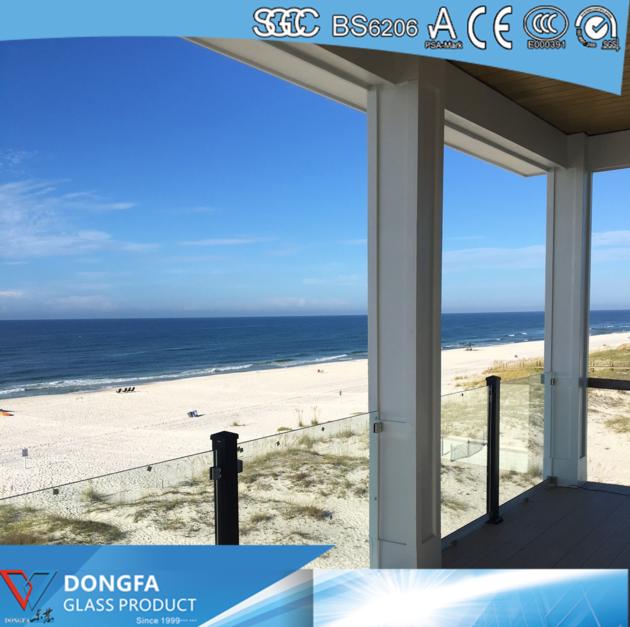 Sentryglas laminated glass for stainless steel railing