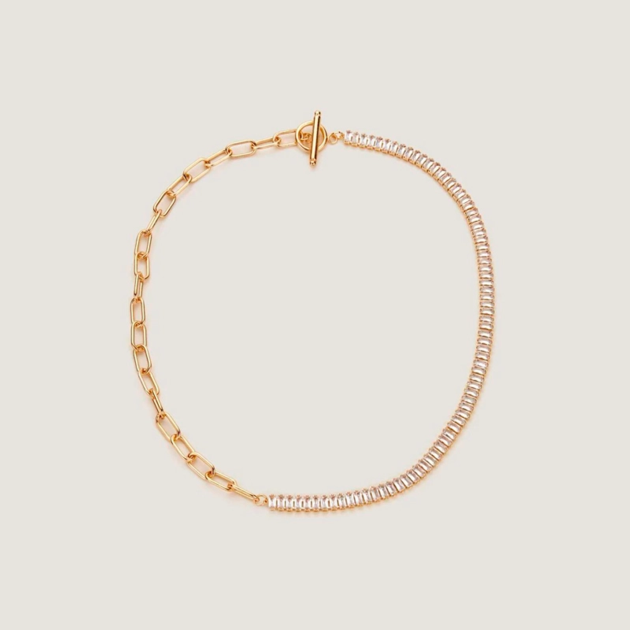 3104205 Zircon Chain Tbar Necklace