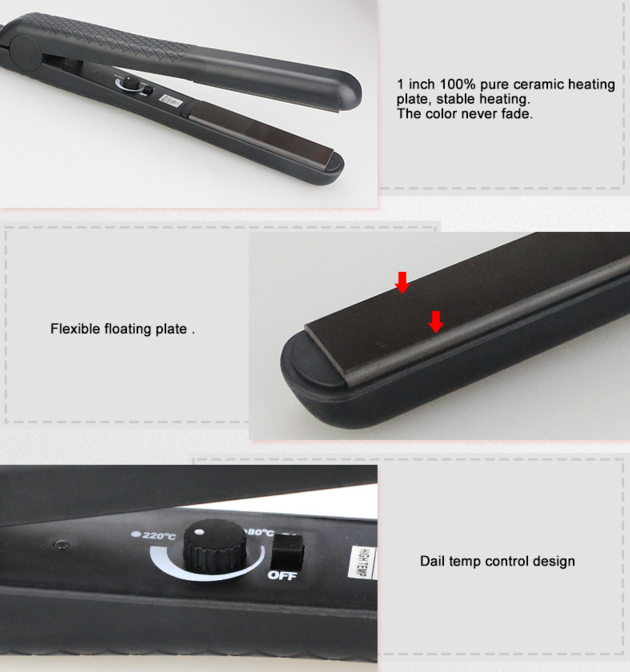 Classic Black 1 Inch Pure Ceramic