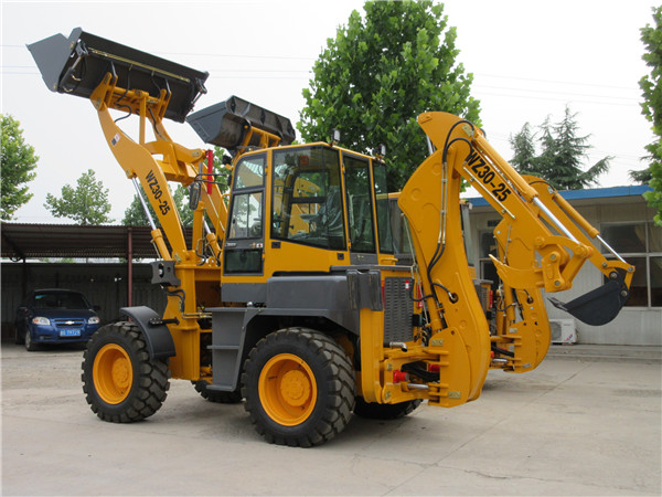 Utility machines mini backhoe loader digging with auger ripper breaker hammer