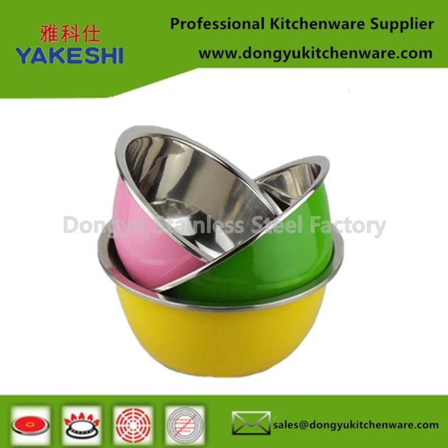 3pcs stainless steel mixing  bowl salad bowl gift set