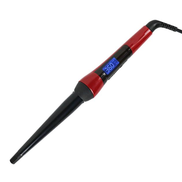 Conical wand Ceramic coating PTC heater 360 degree swivel cord hair curler