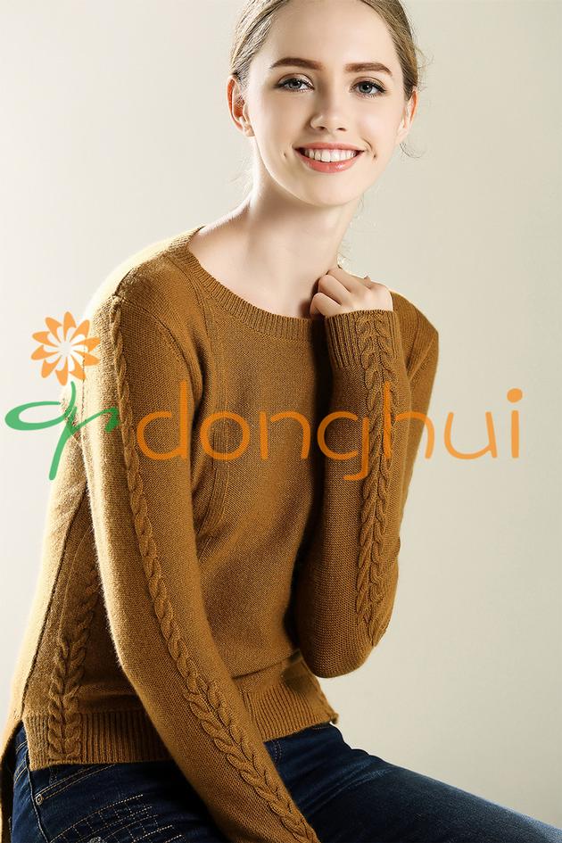 Anti-pilling 100% cashmere knitting sweaters for women