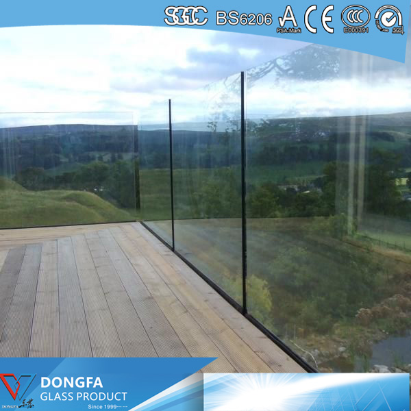 Sentryglas laminated glass for U Channel railing
