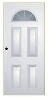 4 panel steel glass door with half moon
