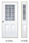 big and small steel glass door