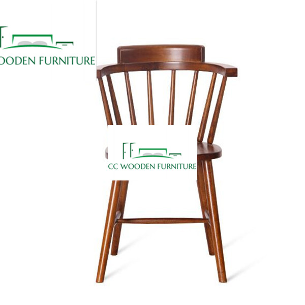 Nordic minimalist solid wood dining chair backrest armchair