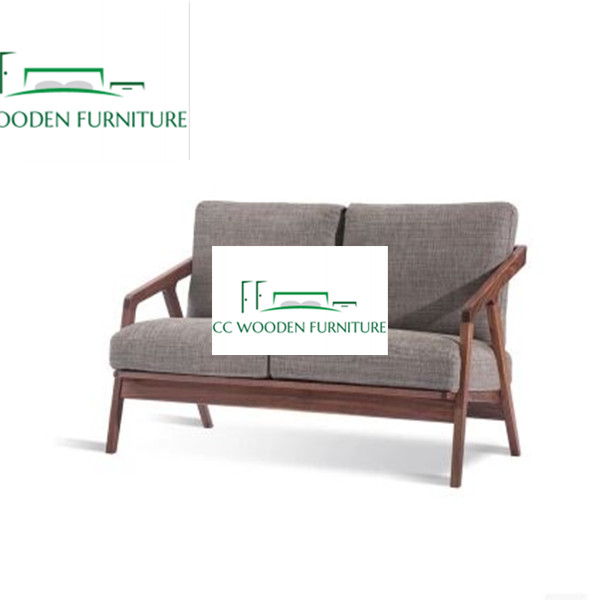 Nordic style black walnut wooden sofa living room furniture patio furniture