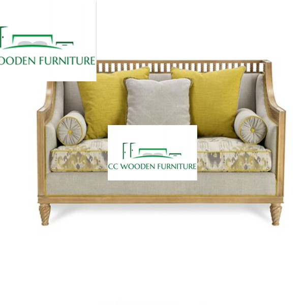European solid wood logs color sofa neoclassical carved solid wood sofa contemporary sofa