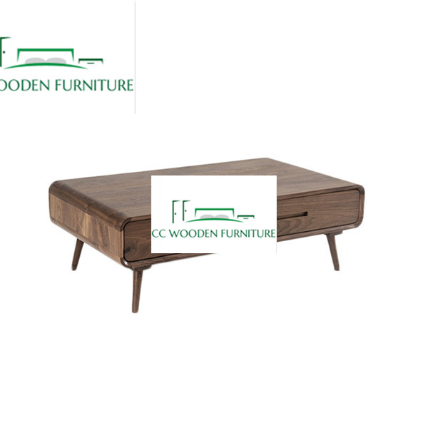 Nordic minimalist coffee table black walnut wood coffee table