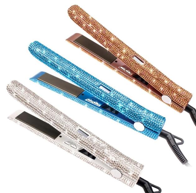 Fashionable fast hair straightener 1 inch Bling bling crystal flat iron
