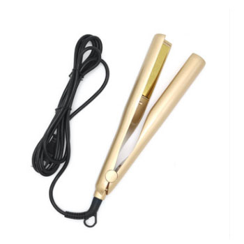 Gold Titanium Plate LED Light Available Flat Iron For Hair Straightening And Curling