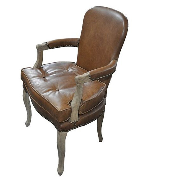 European style study room chair italian leather sofa