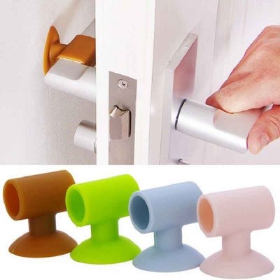 Shockproof Anti-Collision Pads Sucker Silicone Doorknob Handle Protective Tube Covers