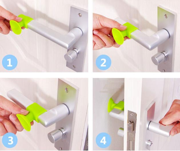 Silicone Door Knob Covers Door Handle Sleeve Anti-Collision Pads