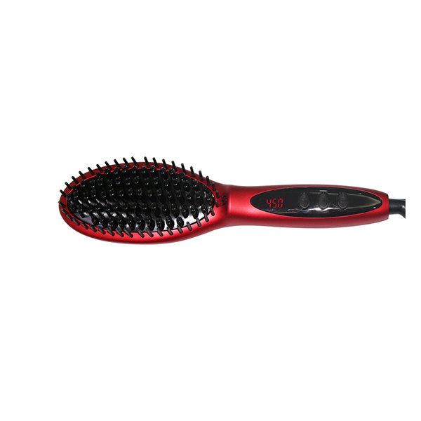 Ceramic glaze coating plate hair straightener brush styling thermoregulator anion repair hair brush