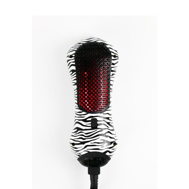 OEM Zebra Black And White Protect Scalp Massage Comb Infrared Hair Dryer Brush