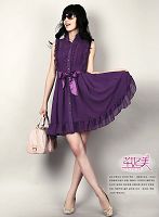 Louts Leaf Edging Lined Dress