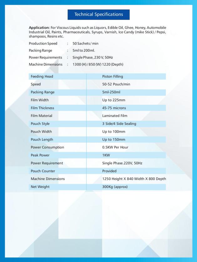 Oil Ghee Pouch Packaging Machine