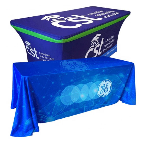 6ft visible and bright color of table cloth for trade fairs or events