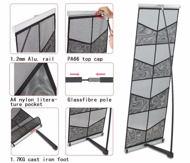 Portable Aluminum Folding Magazine Brochure Holder