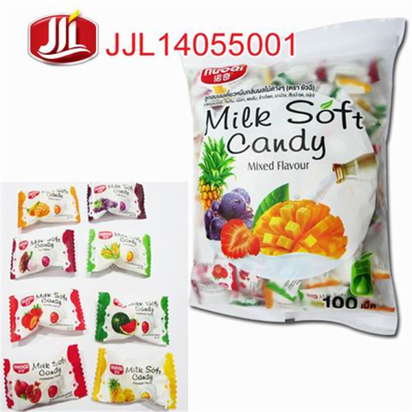 Top Seller Milk Fruit Center Filled Soft Candy