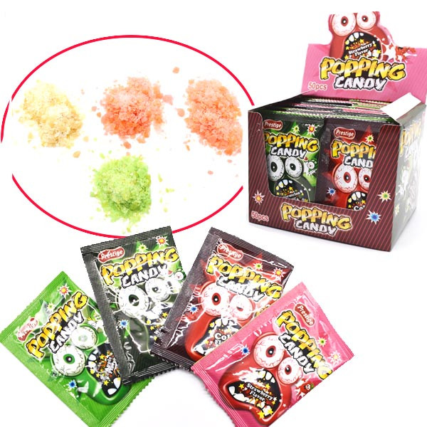 Magic fruit flavor popping rock candy