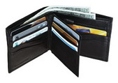 leather bi-fold wallet/leather slim fold wallet