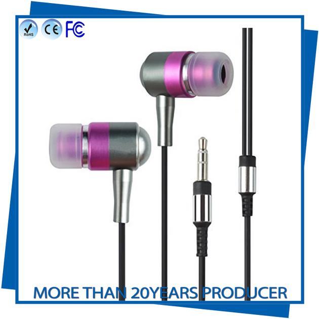 High Quality In Ear Bass Earphone With Microphone Metal Headphone for phone