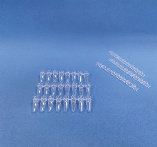 8-Strip PCR Tubes, Flat Strip Caps