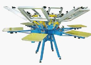 6 color manual screen printing machine
