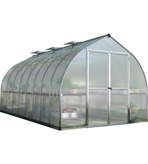 Palram Bella Hobby Greenhouse_12ft x 8ft_Silver Frame_Model HG5412