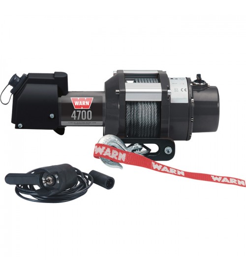 WARN 12 Volt DC Powered Electric Utility Winch_4700Lb Capacity_Galvanized Steel Wire_Model Warn 4700