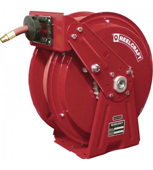 Reelcraft Dual Pedestal Hose Reel - With 3/8in. x 50ft. PVC Hose, Max. 300 PSI, Model# DP7650 OLP