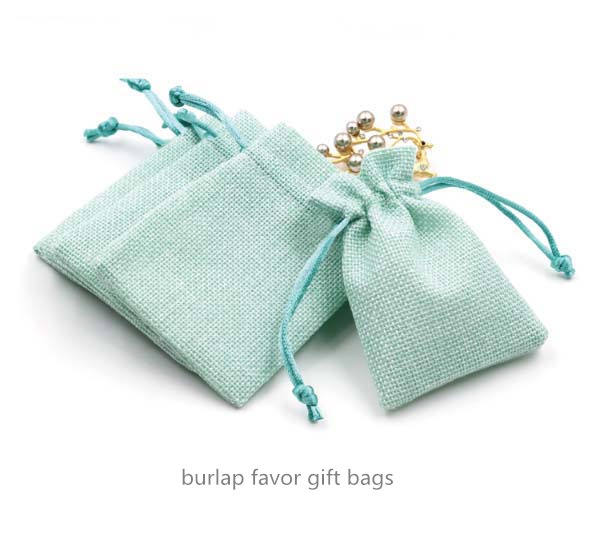 burlap jute jewelry gift bag