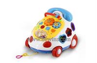 Music phone cable car toys with blocks 