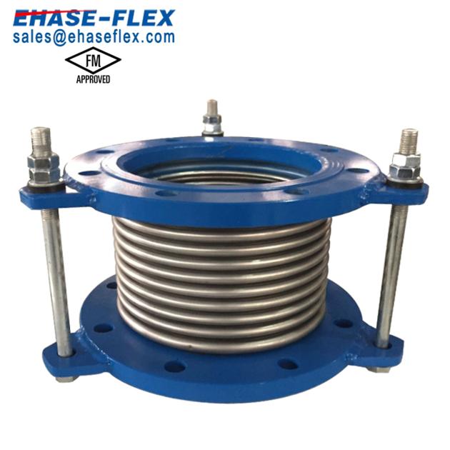 Stainless Steel Corrugated Flange Connection Bellow Flexible Joint With Tie Rods 