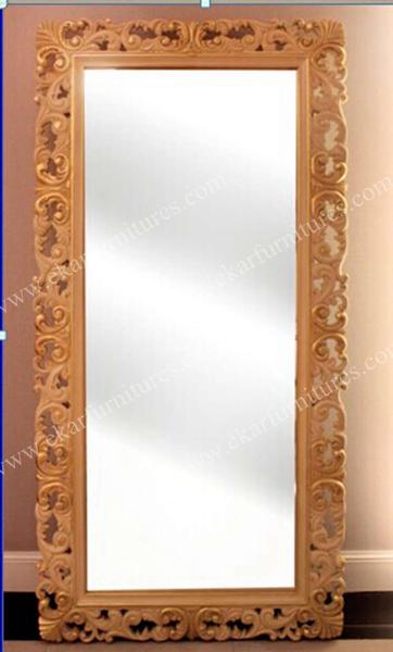 Decorative Floor Mirror Golden Veil finish