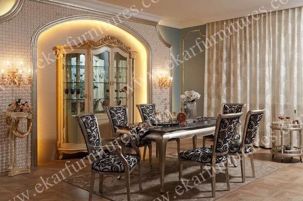 Dragon mart dubai 6 seater dining table set marble top