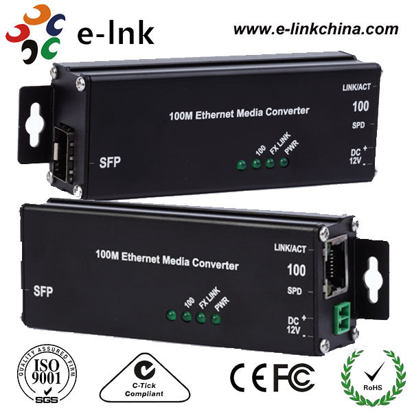 Mini 100Base-T to 100Base-F Industrial Ethernet Media Converter