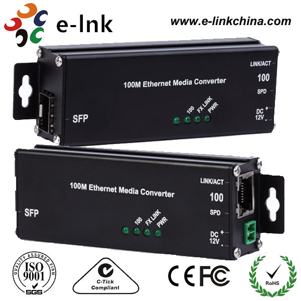 Mini 100Base-T to 100Base-F Industrial Ethernet Media Converter