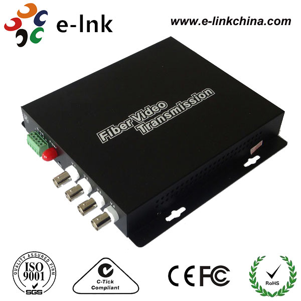 4CH CCTV Analog Video to fiber transmitter and receiver