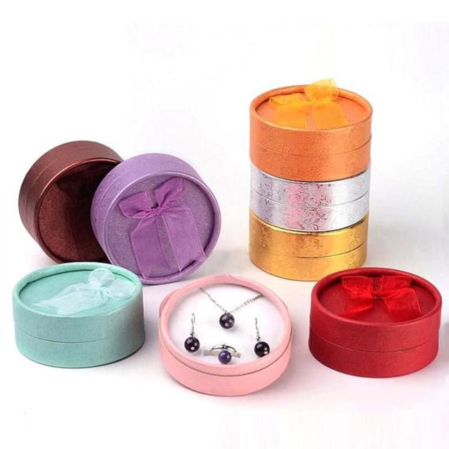 Customized Logo Cylinder Paper Earring Boxes and Packaging