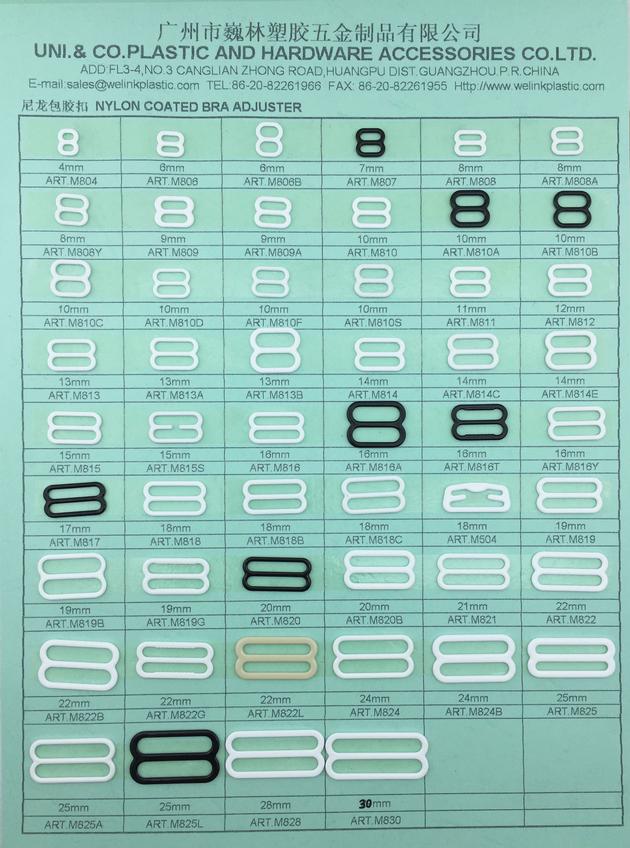 Nylon coated bra adjuster manufacturer