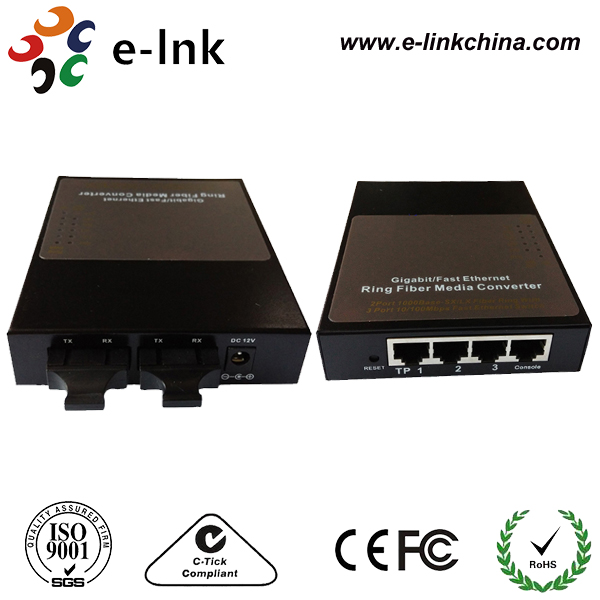 10/100M SM Ring Type Ethernet Media Converter with SC Connector