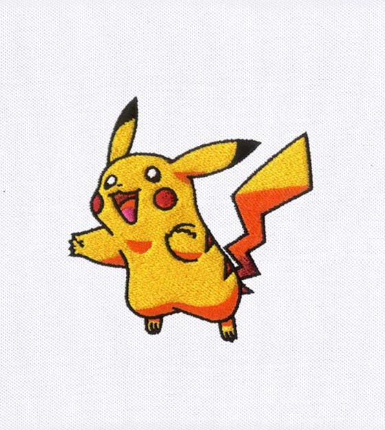 FRIENDLY AND VIVACIOUS PIKACHU EMBROIDERY DESIGN