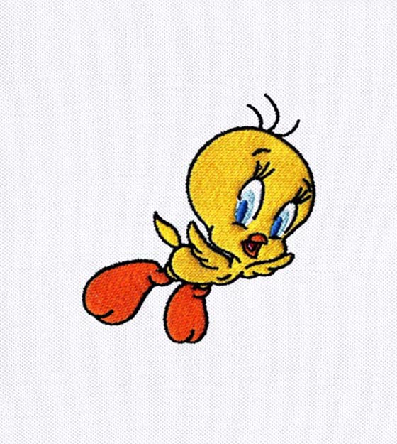 CUTE LITTLE YELLOW TWEETY BIRD EMBROIDERY DESIGN