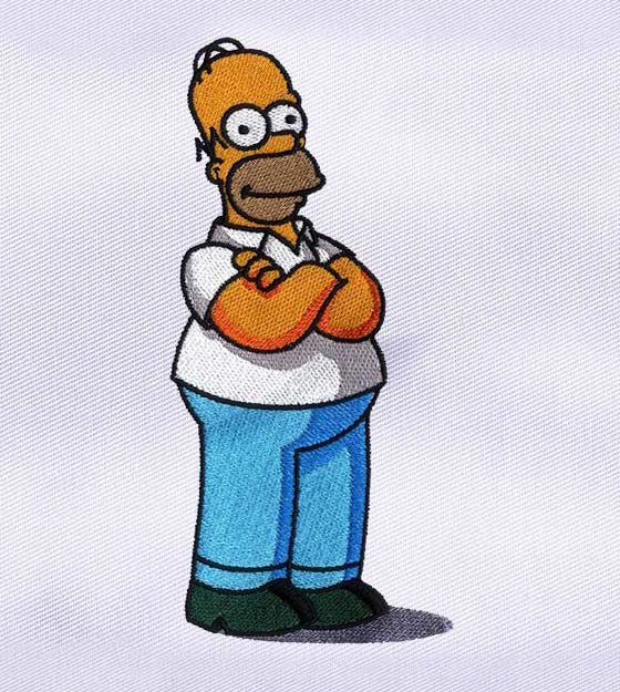 FUNNY AND INTERESTING HOMER SIMPSON EMBROIDERY DESIGN