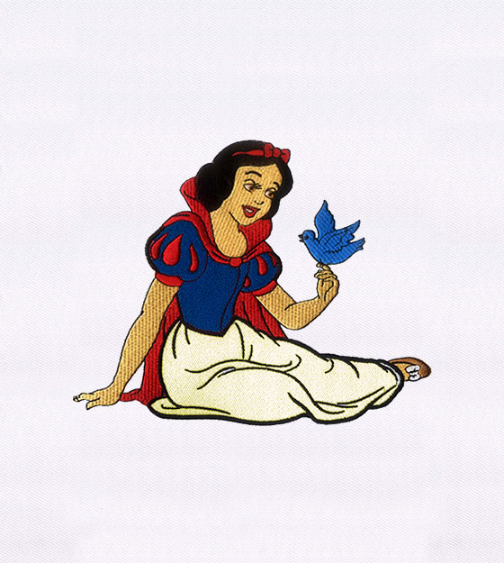 ICONIC BLUEBIRD AND SNOW WHITE EMBROIDERY DESIGN